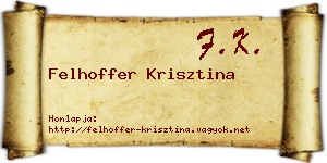 Felhoffer Krisztina névjegykártya