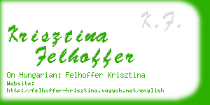 krisztina felhoffer business card
